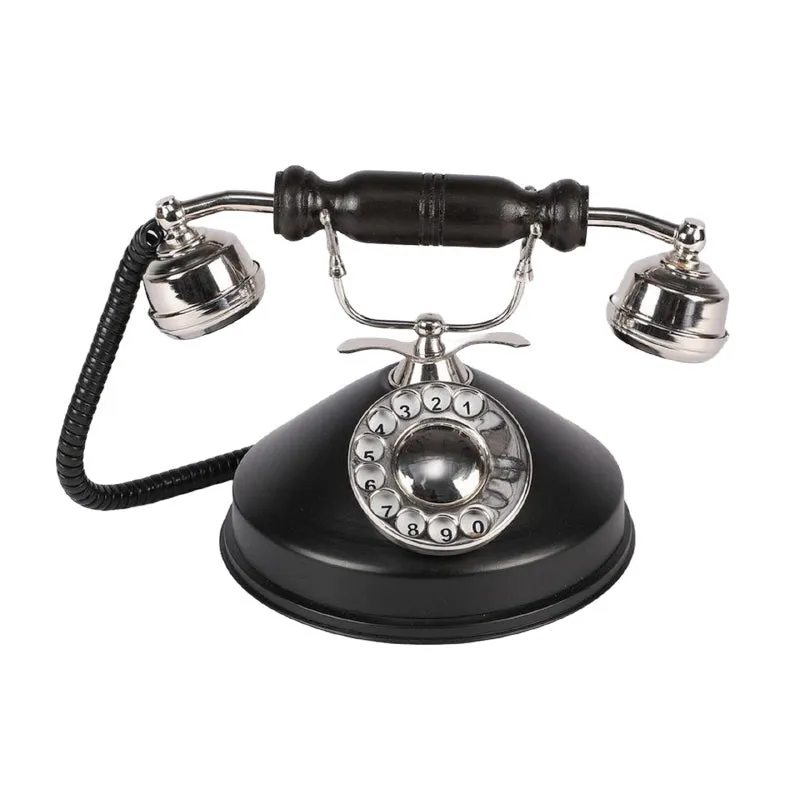 Rava Silver Antique Telephone Showpiece - Silver & Black media 3