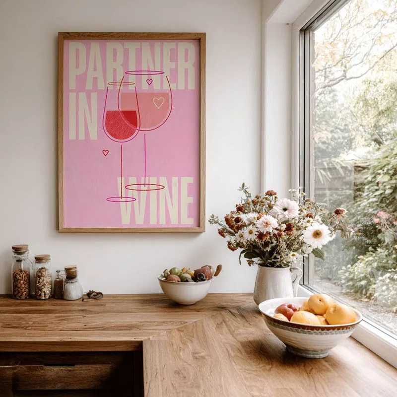 Partner In Wine Archival Canvas Wall Art - Brown media 7