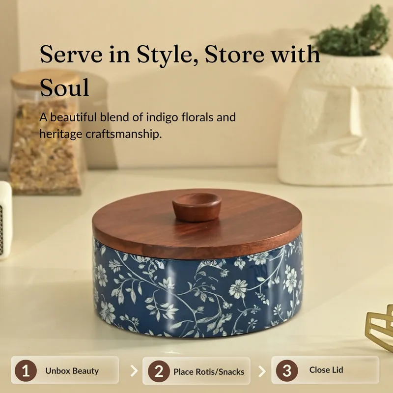 Indigo Vines Wood Roti Box media 11