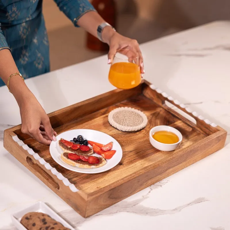 PureGrain Rectangular Wood Serving Tray media 4