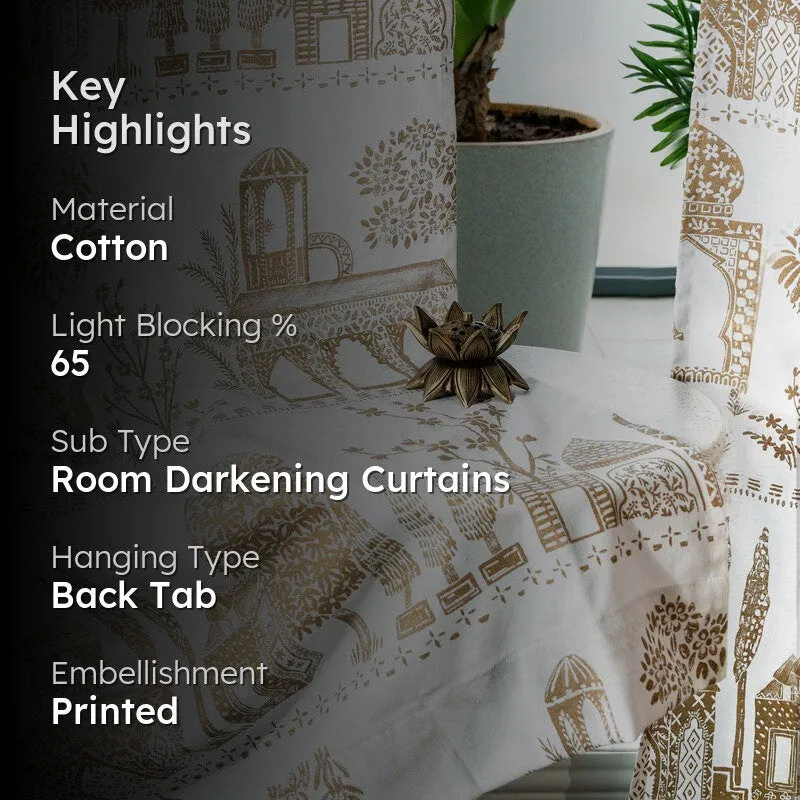 Tranquebar Home Rang Mahal Cotton Curtains - Set Of Two media 2