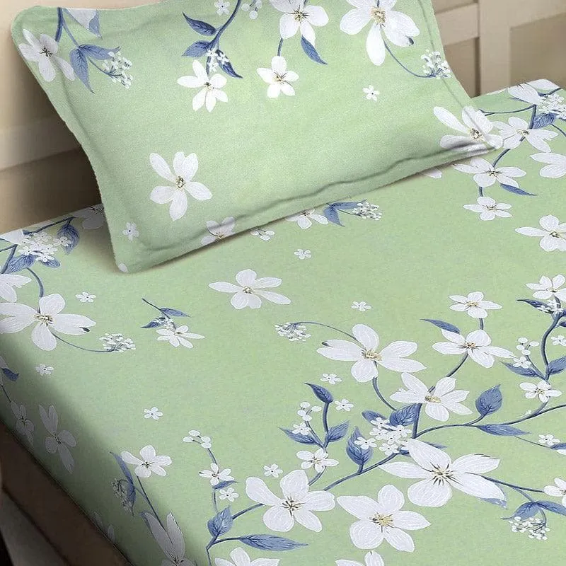 Mitusha Printed Cotton Bedsheet (Green) - 200 TC media 3