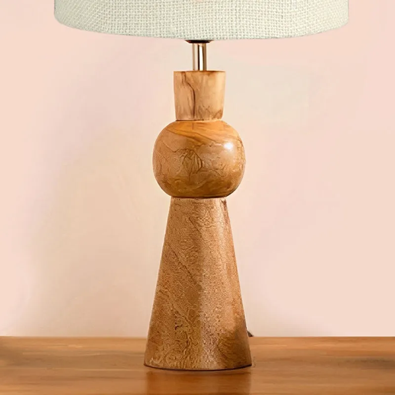 Angler Jute Wooden Table Lamp - White,Brown media 3