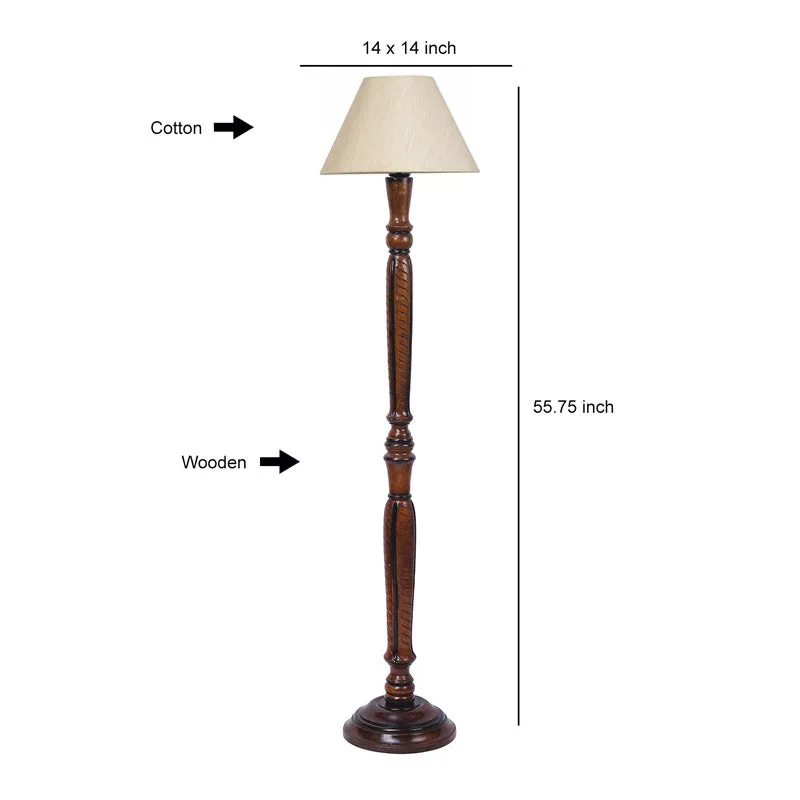 Hima Vintage Wooden Floor Lamp - Off-White media 6