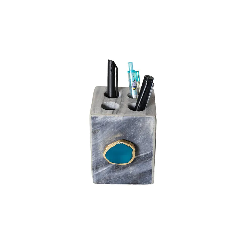 Neiro Marble & Agate Stationary Holder - Green media 4