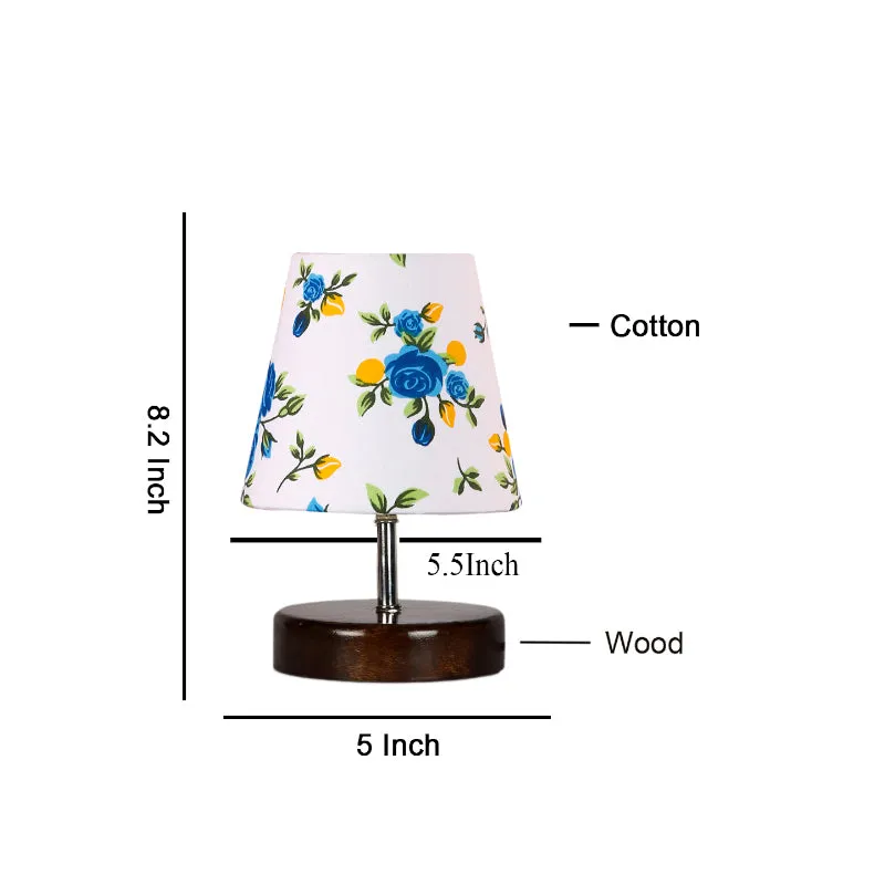 Mita Blue Fleur Fabric Table Lamp - Multicolor media 5