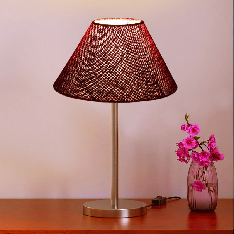 Noctra Luxe Glow Metal Table Lamp - Maroon media 3