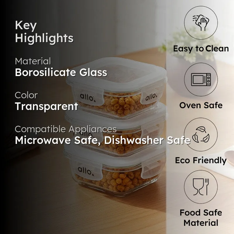 Gobni Leak Proof Glass Lunch Box (320 mL Each) - Set Of Three media 2