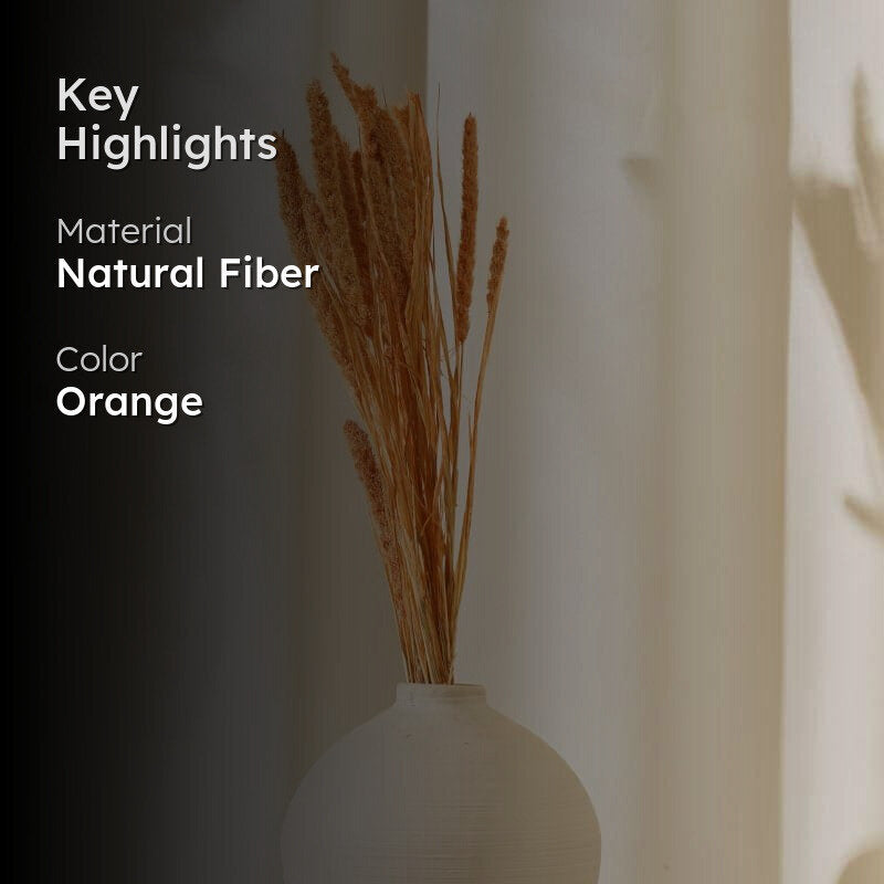 (Orange) Dried Millet Grass (2.3 ft) - Set Of Twenty Stems media 2