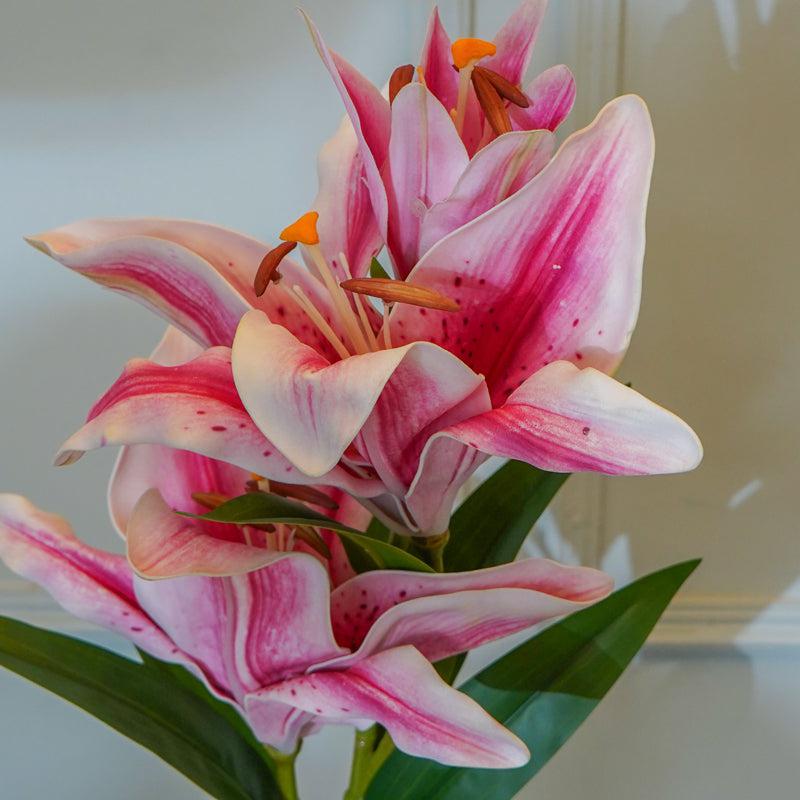 Faux Orienpet Lily Flower Stick (Dark Pink) - 35 CM media 4
