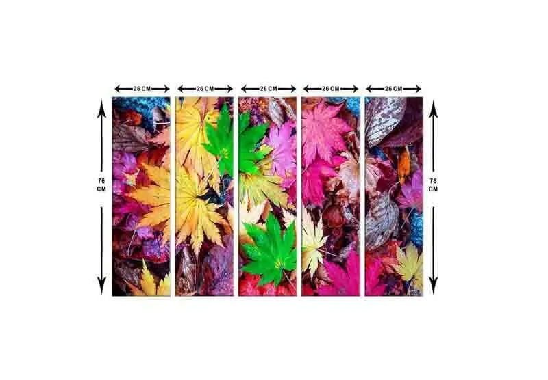 Kaleidoscopic Leaves Wall Art - Five Piece Set media 7