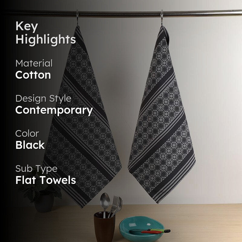Mono Weave Cotton Kitchen Towel - Set Of Two image 2