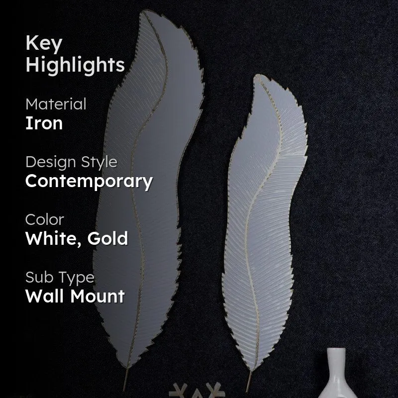 Arboreal Feather Iron Wall Accent - Set Of Two media 2