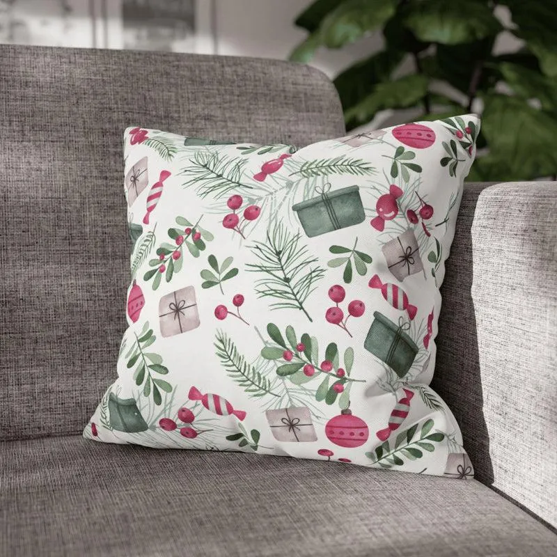 Holiday Doodles Velvet Christmas Cushion Cover media 1
