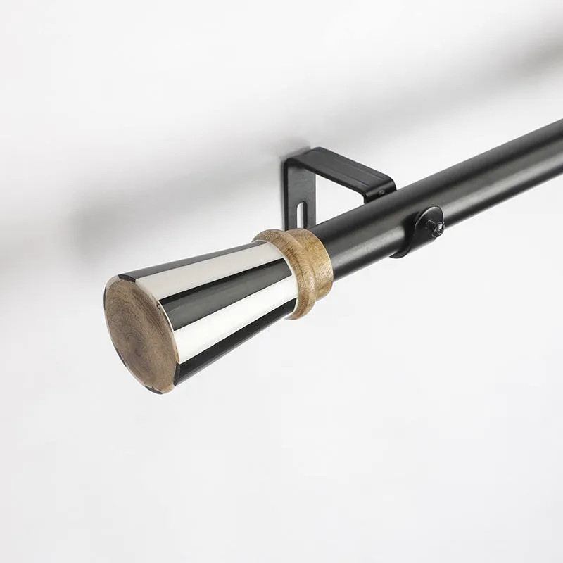 Stratos Extendable 1" Single Curtain Rods With Urn Finial & Brackets media 3