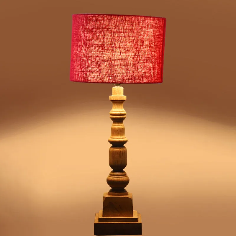 Sienna I Arbor Wooden Table Lamp - Red,Brown media 5