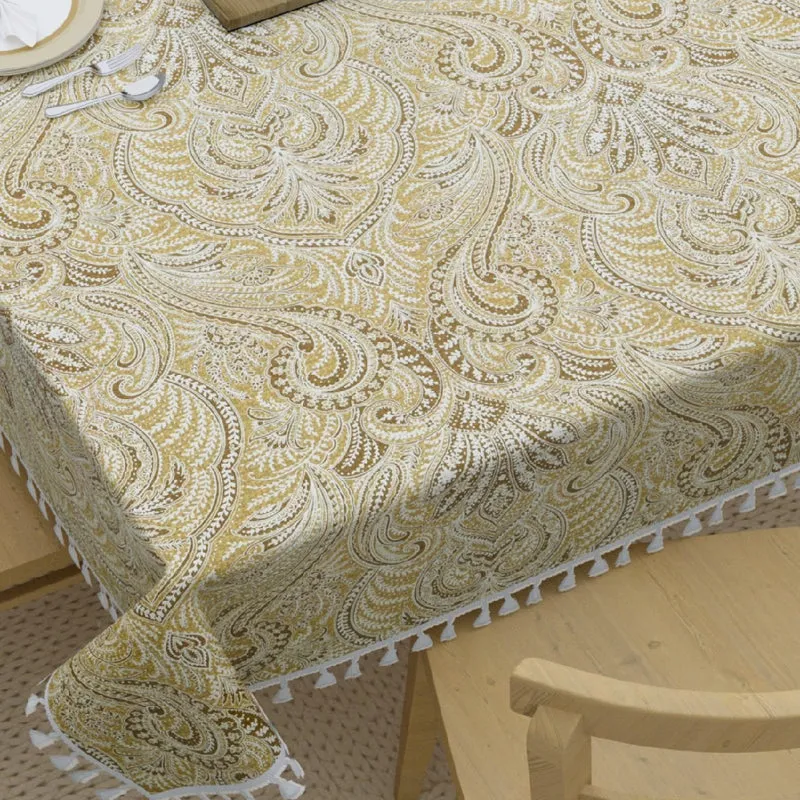 Thaalika Cotton Table Cover - Yellow media 6