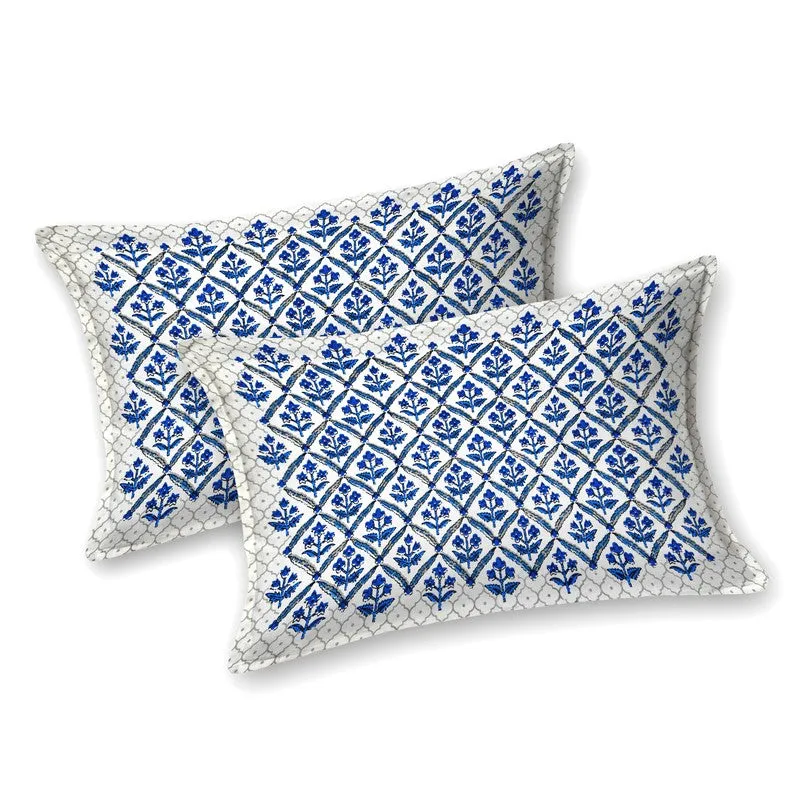 NobleNest Cotton Bedsheet (Blue) - 144 TC media 3