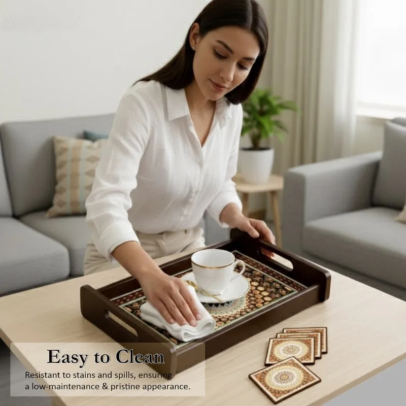 DecoDine Serving Tray with 4 Coasters - Five Piece Set media 4