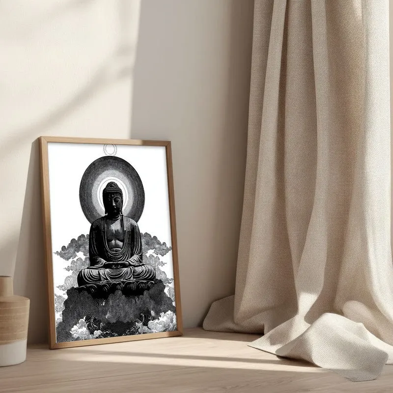 Buddha of Inner Stillness Wall Painting With Brown Frame media 3