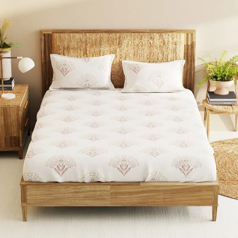 Ivrel Cotton Bedsheet (Off White) - 210 TC media 3
