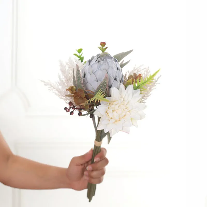 Floral Bouquet Artificial Flowers - White media 3