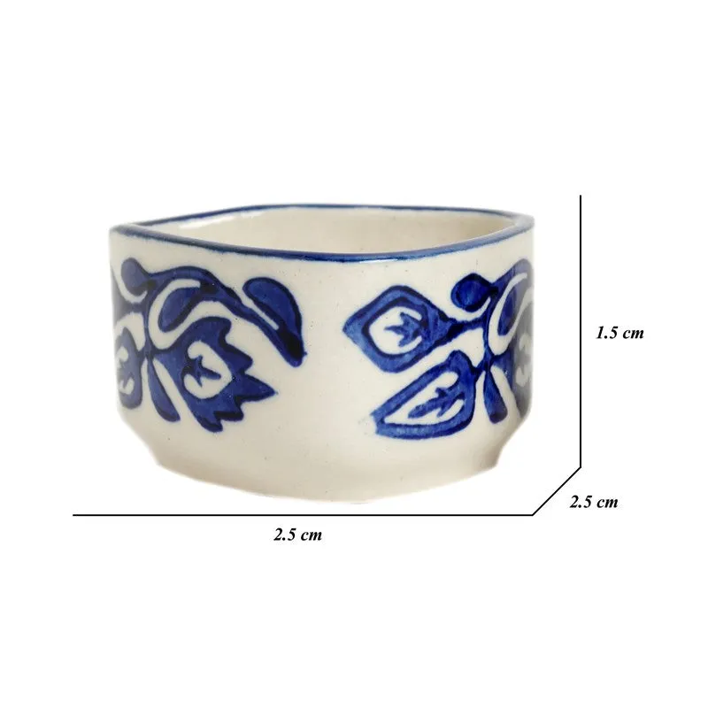 Dippure Ceramic Dip Bowls (Blue,White ,40 mL Each) - Set Of Two media 8