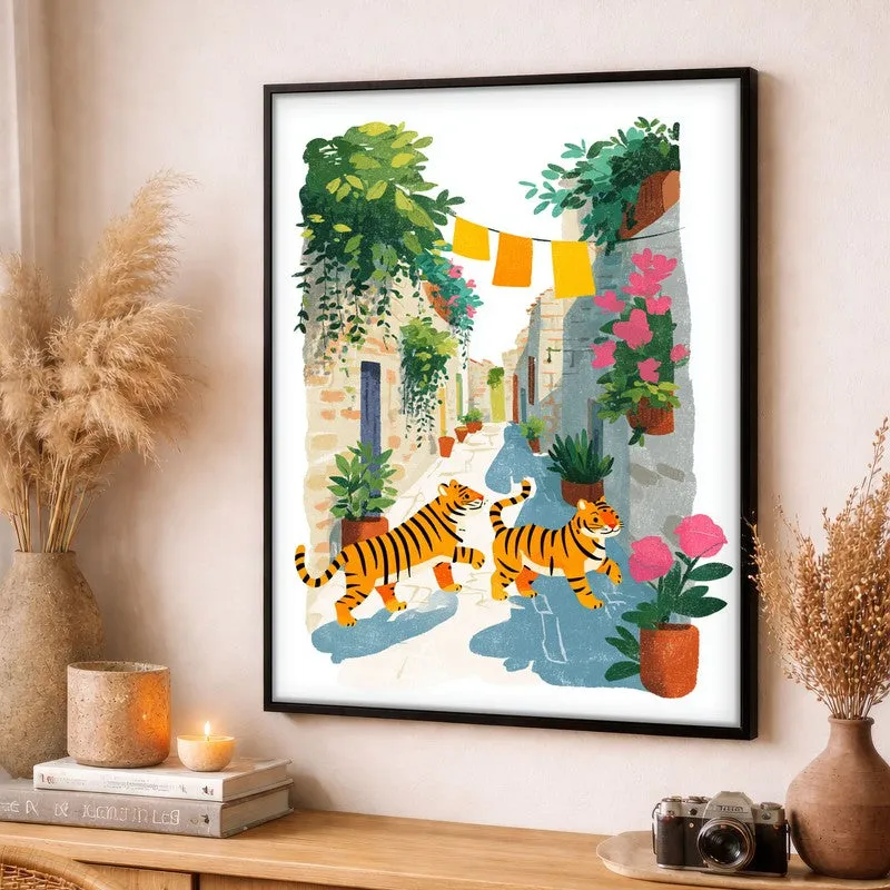 Sunwashed Canvas Wall Painting - Black Frame media 3