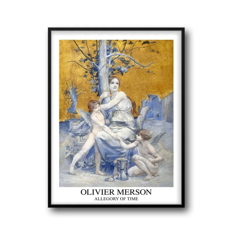 Allegory Of Time Olivier Merson Archival Canvas Wall Painting - Black Frame media 5