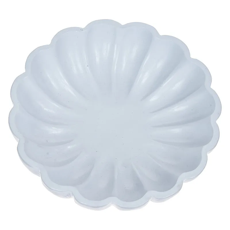 White Lotus Petal Resin Urli - White media 9