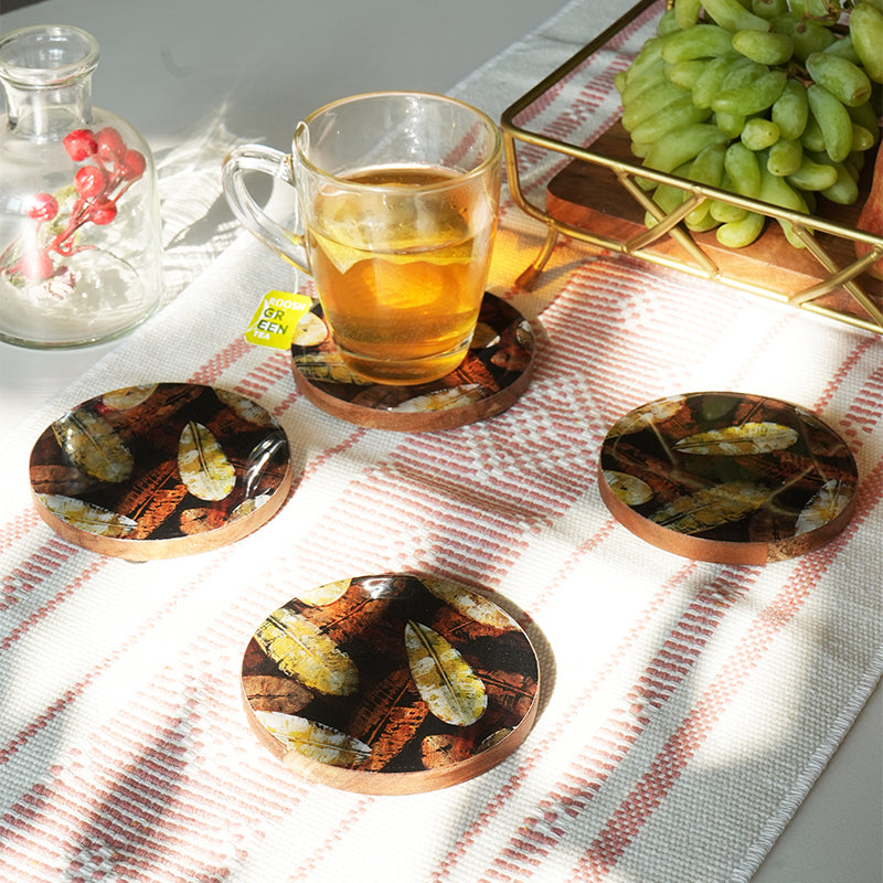Mrinal Wood Coaster - Set Of Four