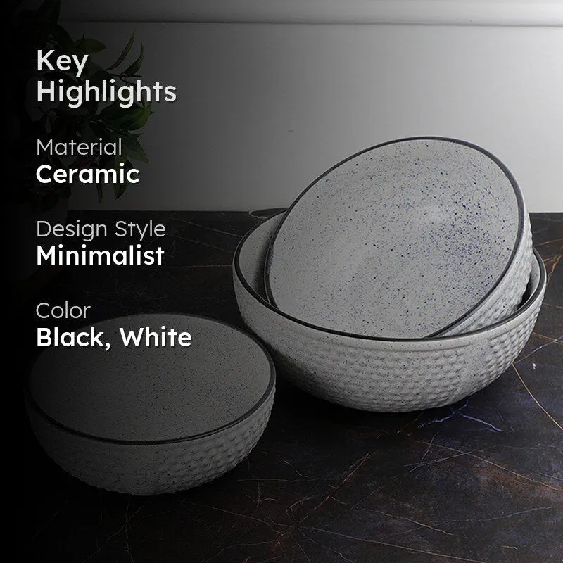 Tasi Ceramic Serving Bowl (1500 mL/1000 mL/600 mL) - Set Of Three media 2