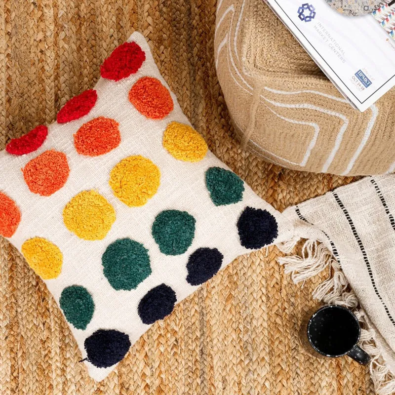 Vibgyor Dots Tufted Cushion Cover Set - Set Of Two media 5
