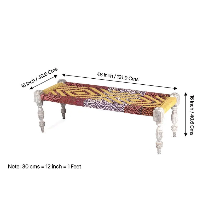 Cavon Sheesham Wooden Bench - Multicolor media 10