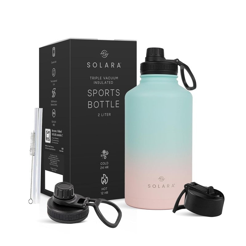 Solara Insulated Stainless Steel Bottle (2000 mL) - Pink,Blue media 3