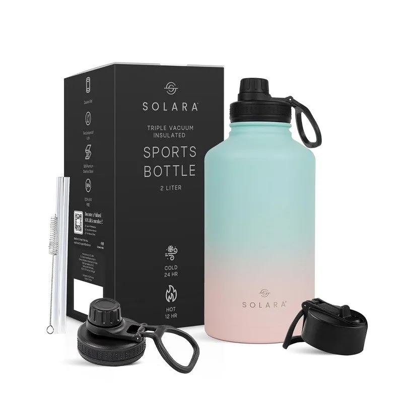 Solara Insulated Stainless Steel Bottle (2000 mL) - Pink,Blue media 3