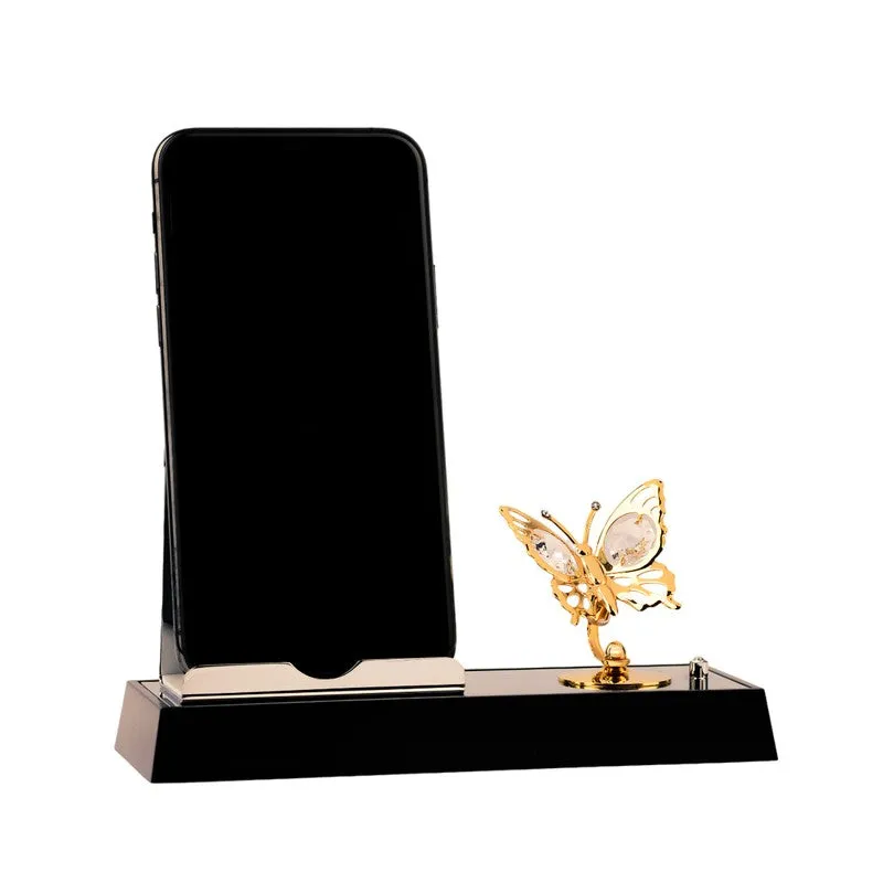Obsidian Butterfly 24K Gold Plated Mild Steel Desk Organiser media 4