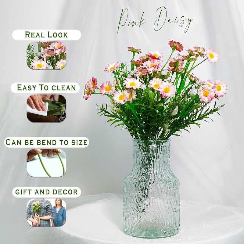 Bit Silk Daisy Artificial Flowers - Pink & Orange media 11