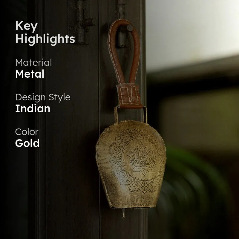 Bellique Decorative Hanging Bell (Gold) - Set Of Five media 2
