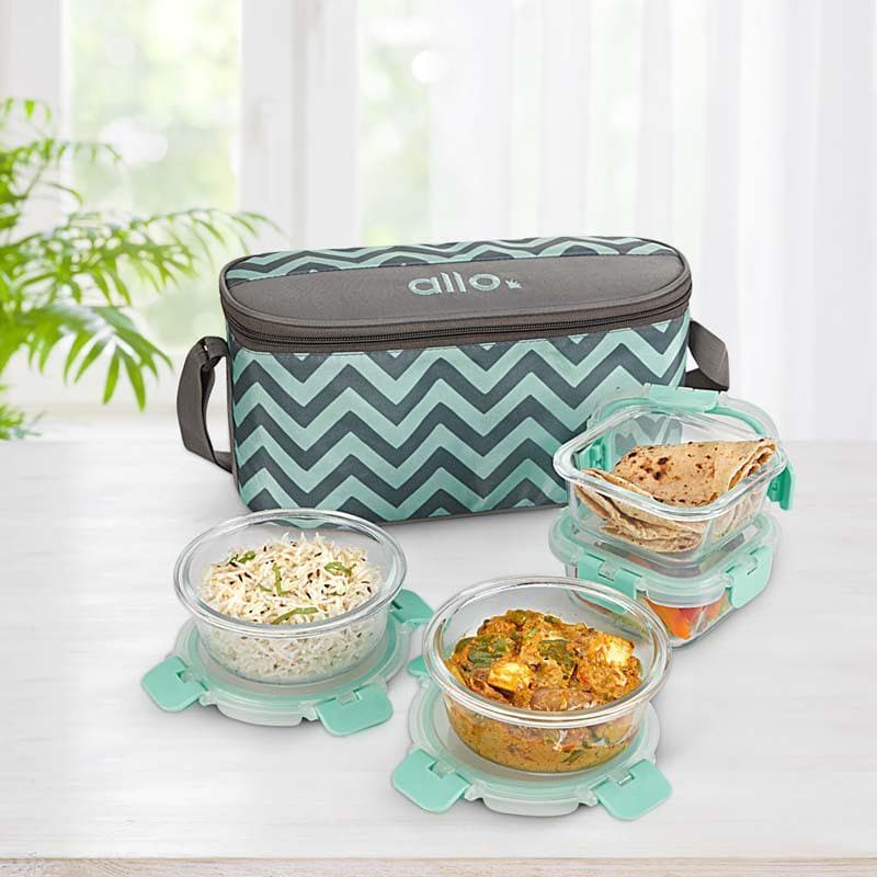Jonas Lunchbox With Chevron Bag (310 & 390 ML) - Set Of Four media 3