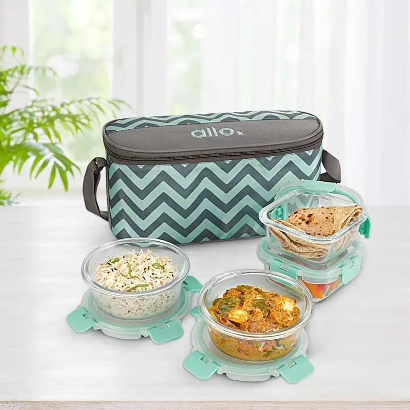 Jonas Lunchbox With Chevron Bag (310 & 390 ML) - Set Of Four media 3