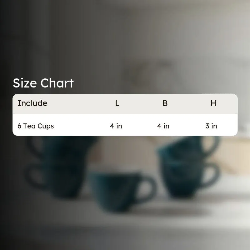 Ceramic Tea Cup (Deep Green/180 mL) - Set of Six media 7