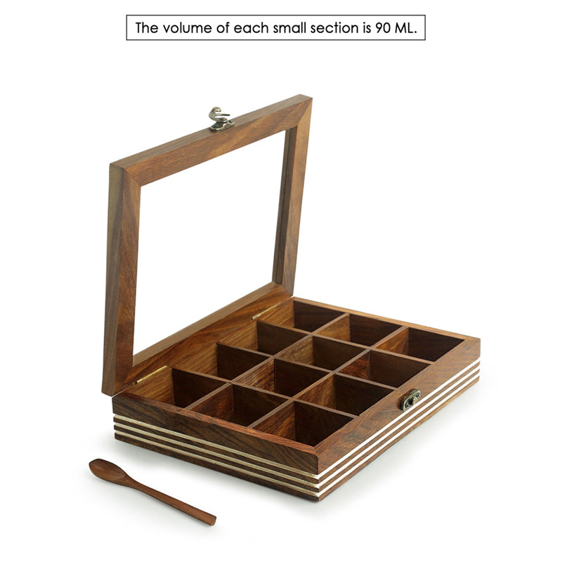 Spice Grid Food Safe Sheesham Wood Masala Box - 90 ML media 6