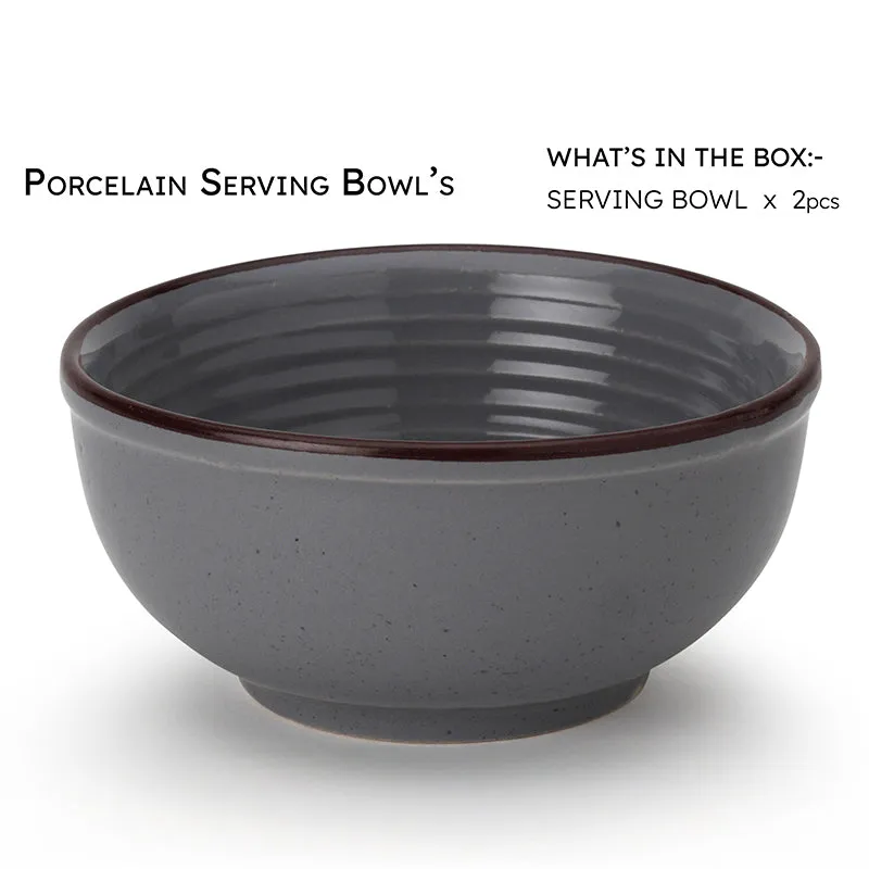 Terra Ridge Serving Bowl (Grey/1000 mL) - Set Of Two media 3