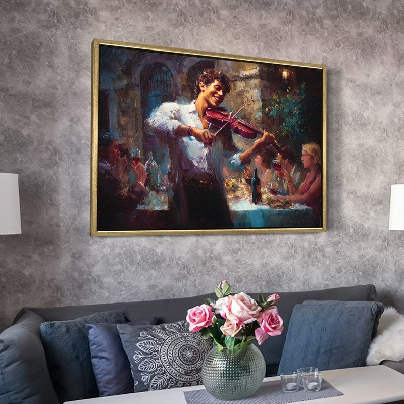 Violin Bliss Canvas Wall Painting With Frame media 6