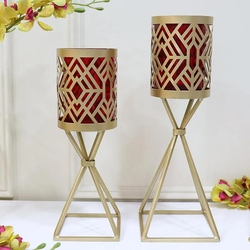 Stima Geometric Candle Holder (Gold) - Set Of Two media 5