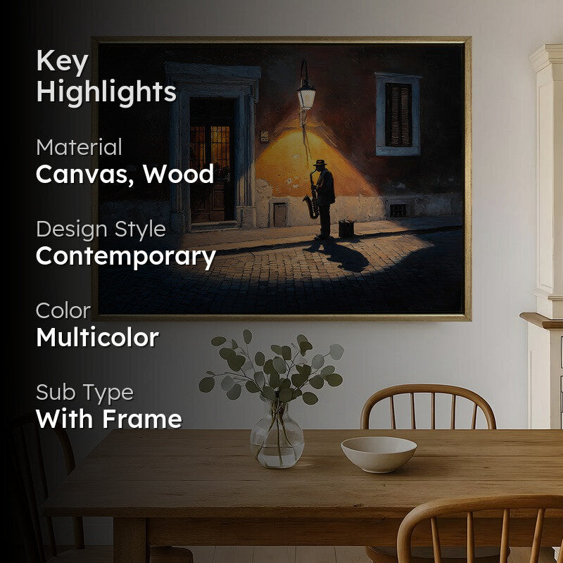 Lonely Melody Canvas Wall Painting With Frame media 2