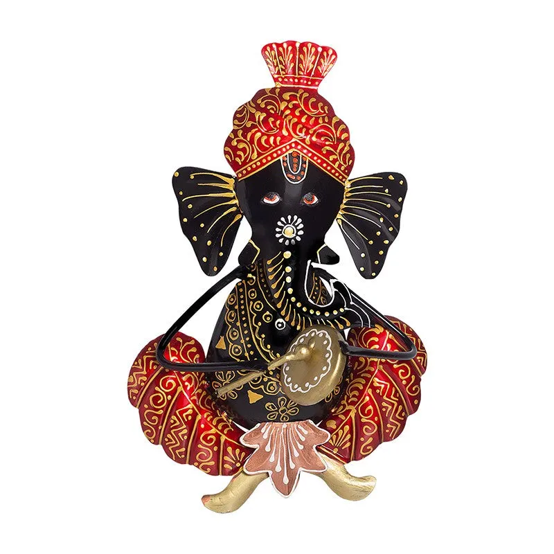 Ganesh Handcrafted Iron Wall Accent - Red media 2