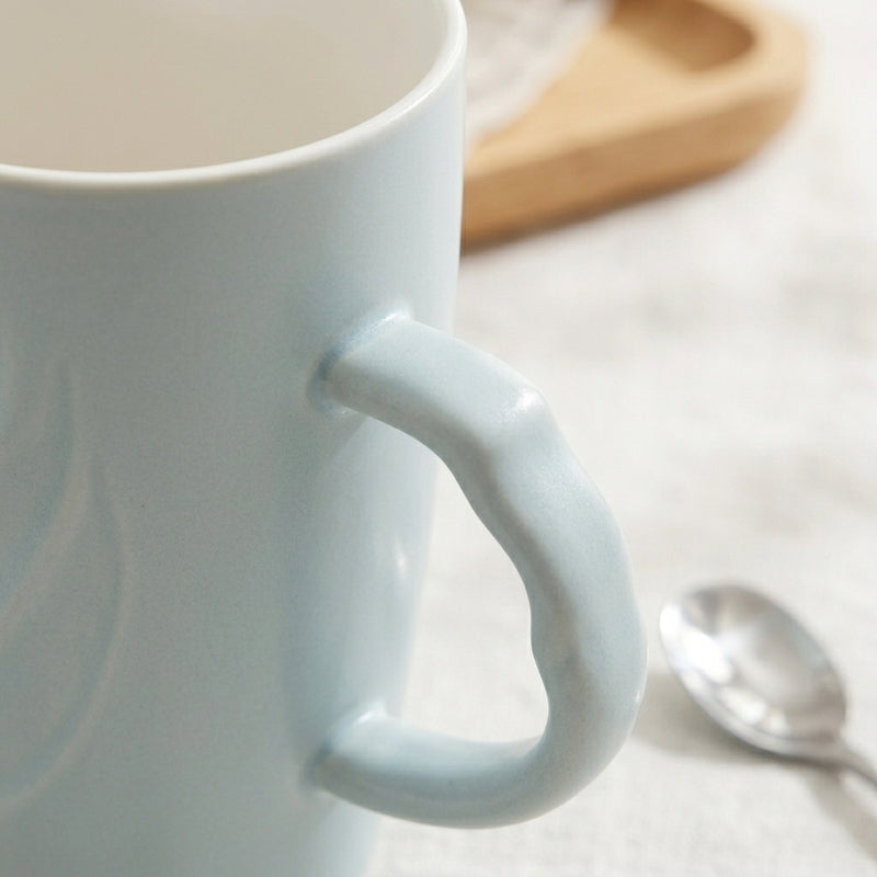 Wavy Ceramic Coffee Mug (400 mL) - Light Blue media 3