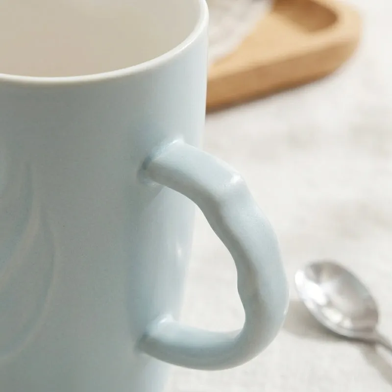 Wavy Ceramic Coffee Mug (400 mL) - Light Blue media 3